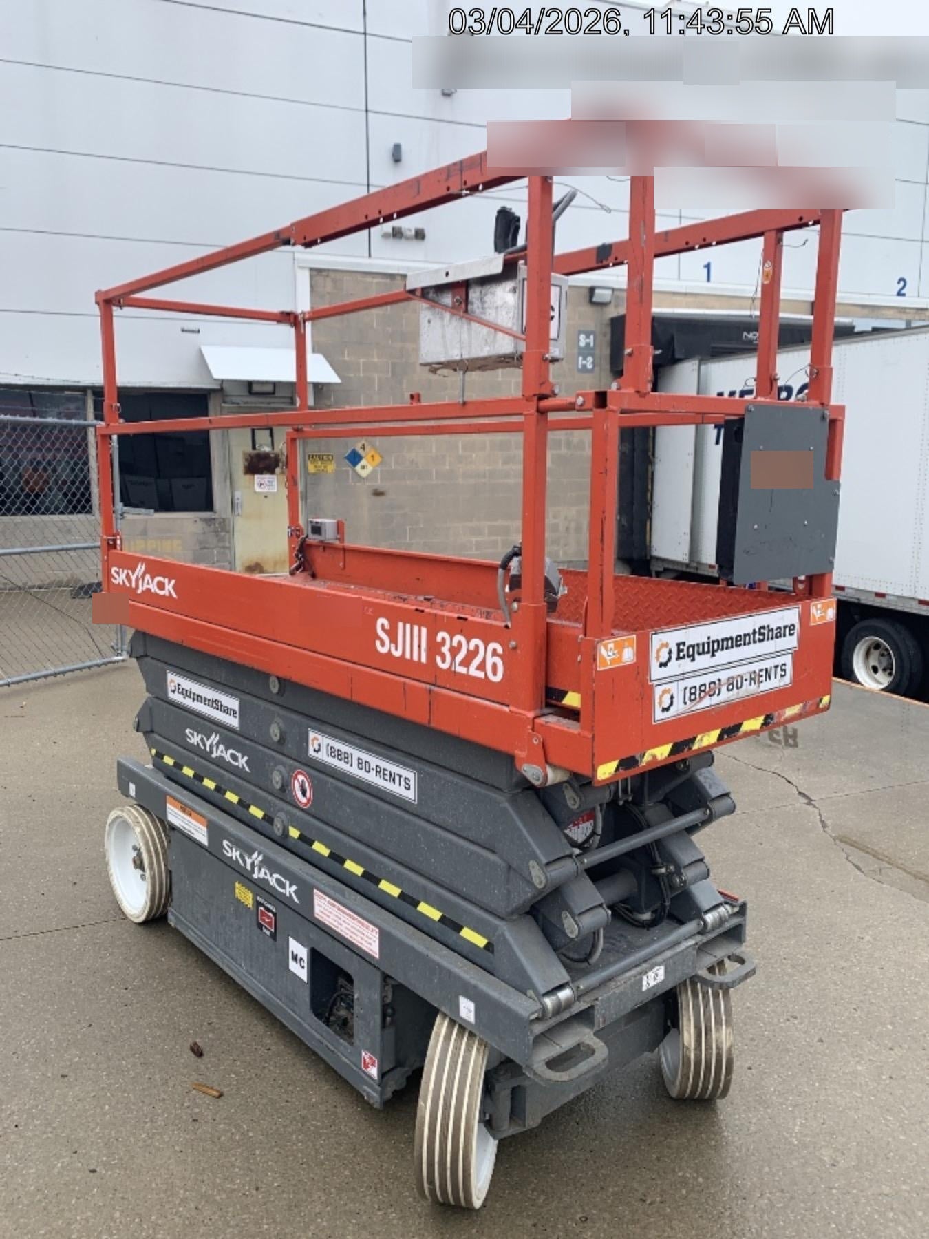 2017 Skyjack SJIII-3226 Standard Rental Specs