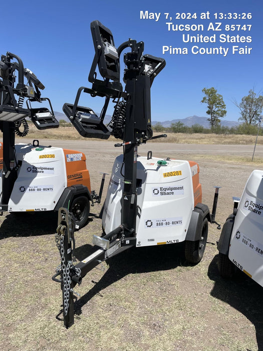 2024 Generac MLT2 Diesel, Flex Switch 120V Input, Powerzone Controller, 
(4) 320W LED Lights, 4kW Generator, 39.9 Gal Fuel Tank, 2" Ball, T3