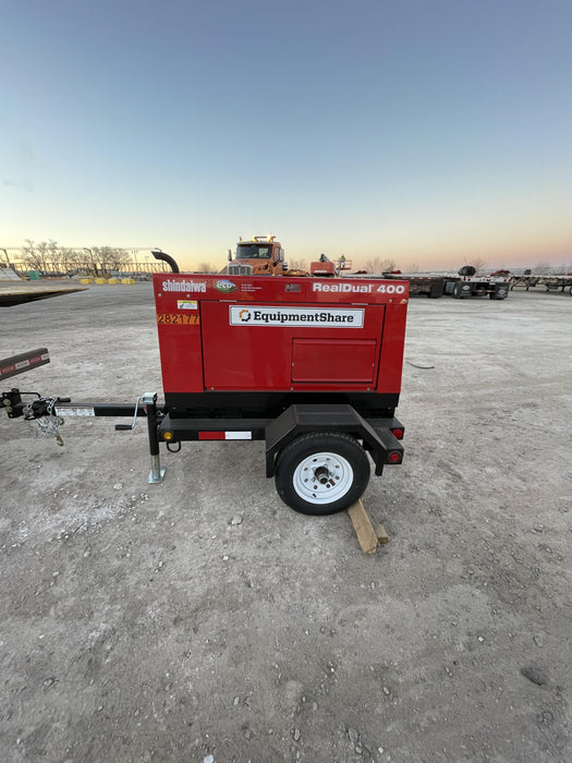 2022 Shindaiwa DGW400MDL Kubota D902 Engine, 23 HP, Dual Op Welder, Wire, Arc, Droop Stick, Tig, and CC Stick Functionality, Simulphase, 3 Phase and 1 Phase Gen Output, Single Axle NB Trlr, Slr Trckl Chrg 12V 12W, Fire Ext
