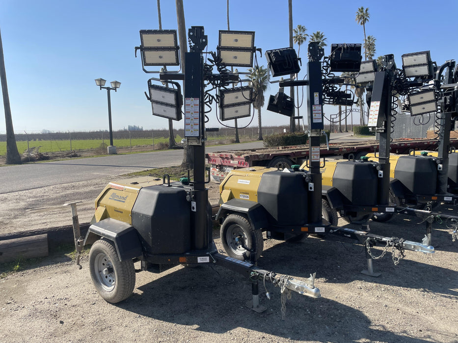 2022 Allmand NLV3GR (4) LED Light Fixture 350W, 23' Vertical Mast, 3kW Prime, Towable, ES Decals, T3