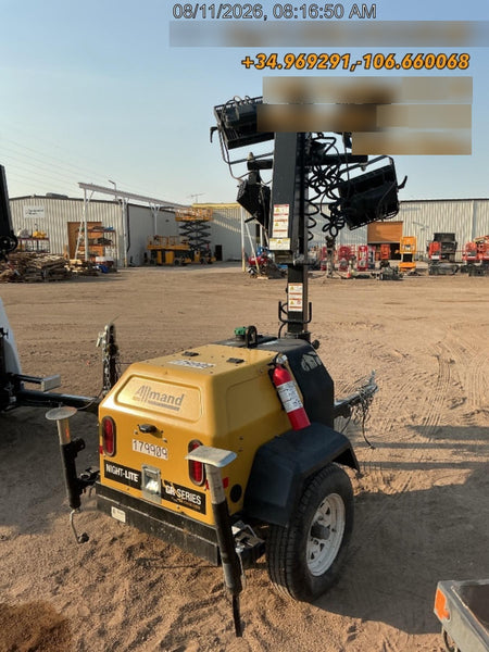 Allmand NLV3GR (4) LED Light Fixture 350W, 23' Vertical Mast, 3kW Prime, Towable, Deep Sea L401, Leveling Jacks, Yanmar T4F 5.8hp