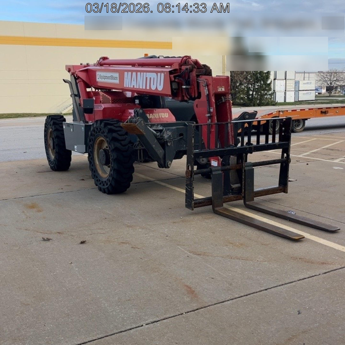 2019 Manitou MTA10055 Manitou MTA10055 - 120 HP T4, Canopy, Worklights/Strobe, Beacon, 66" Carriage, 60" Forks, Solid Tires, Lift Hook, Aux Hydraulics