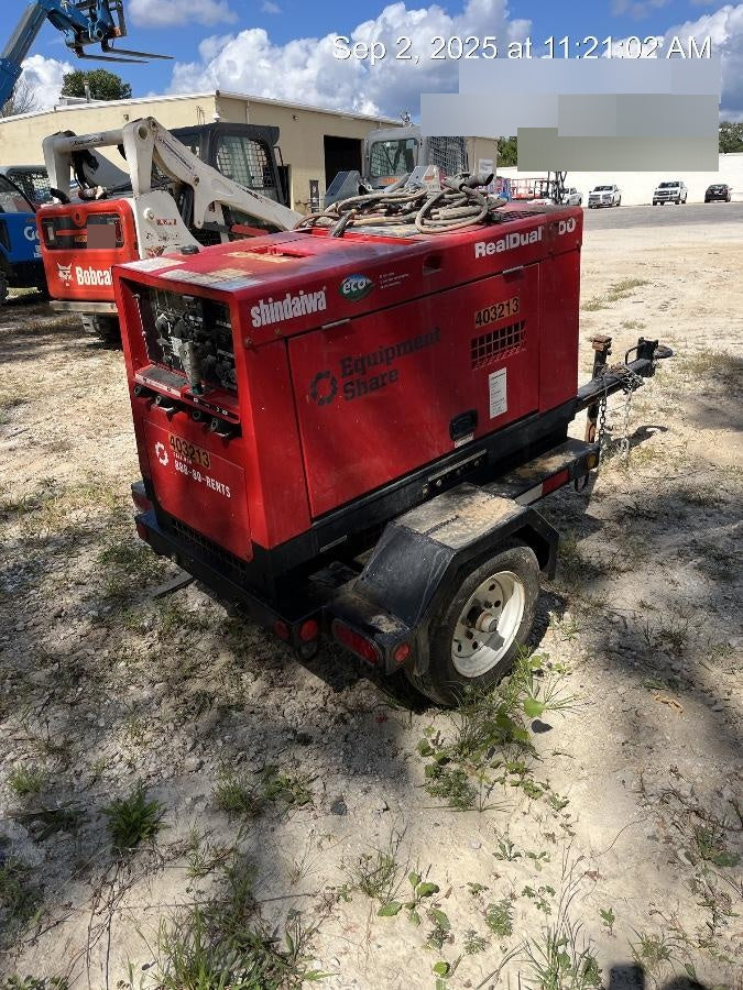 2024 Shindaiwa DGW400MDL Kubota D902 Engine, 23 HP, Dual Op Welder, Wire, Arc, Droop Stick, Tig, and CC Stick Functionality, Simulphase, 3 Phase and 1 Phase Gen Output, Single Axle NB Trlr, Slr Trckl Chrg 12V 12W, Fire Ext
