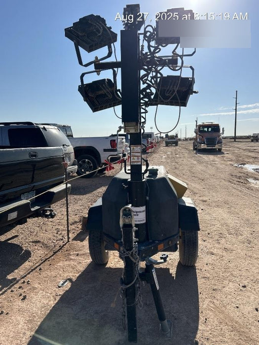 2021 Allmand NLV3GR (4) LED Light Fixture 350W, 23' Vertical Mast, 3kW Prime, Towable, Deep Sea L401, Leveling Jacks, Yanmar T4F 5.8hp