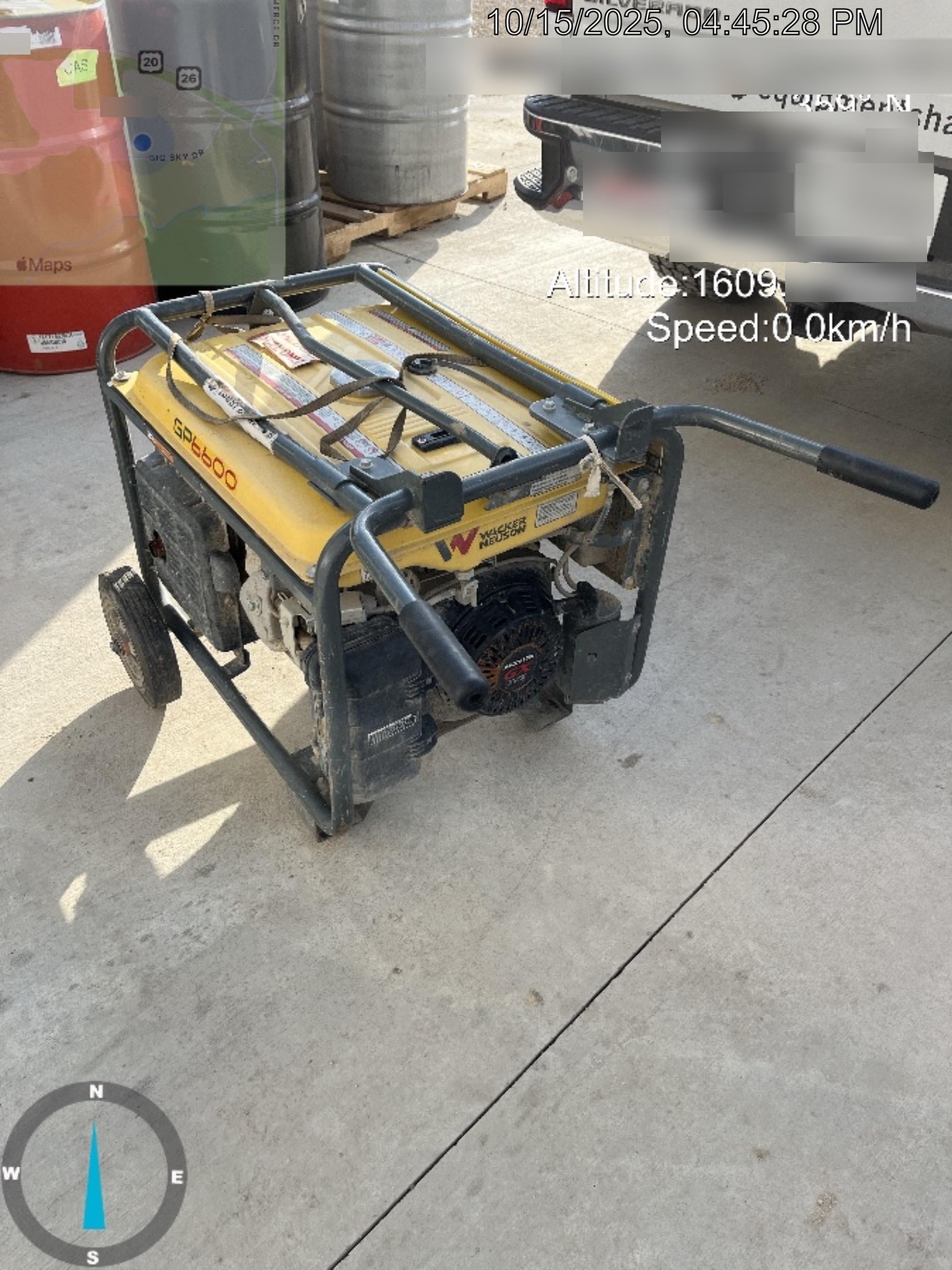 2021 Wacker Neuson GP6600A Standard 6.6kW Generator, Includes Wheel Kit. P/N: 5100042220