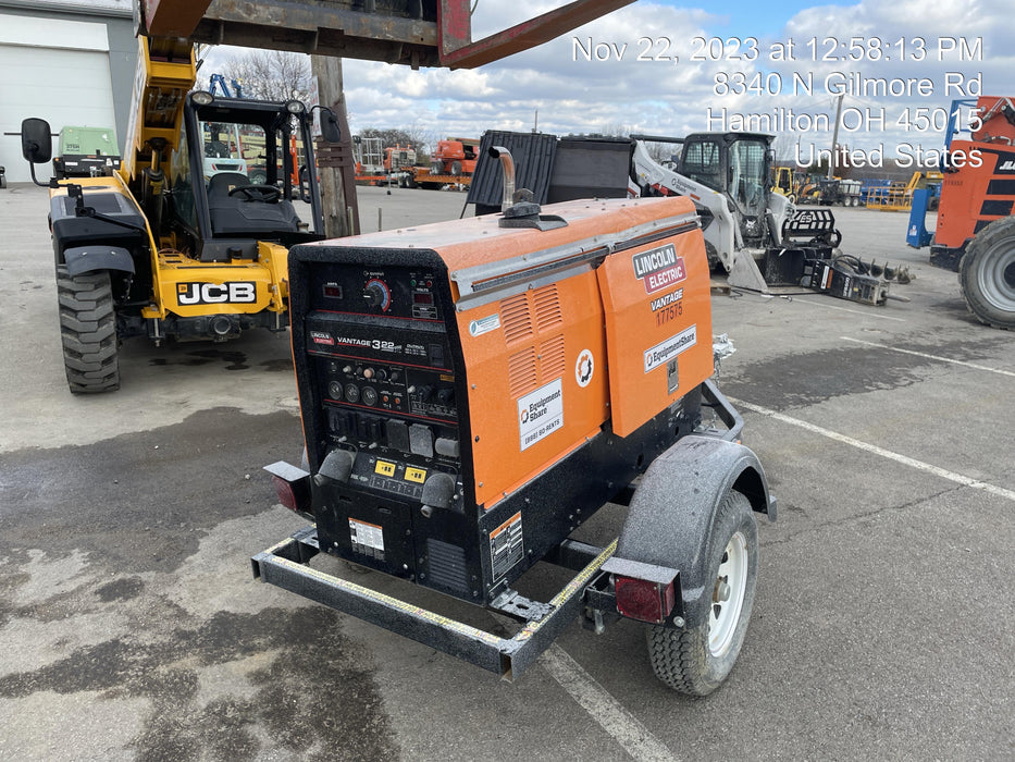 2021 Lincoln Electric Vantage 322 Vantage 322 Ready Pak 3 w/ Decals, ORANGE (includes trailer, cable rack, fender light kit) NO Telematics