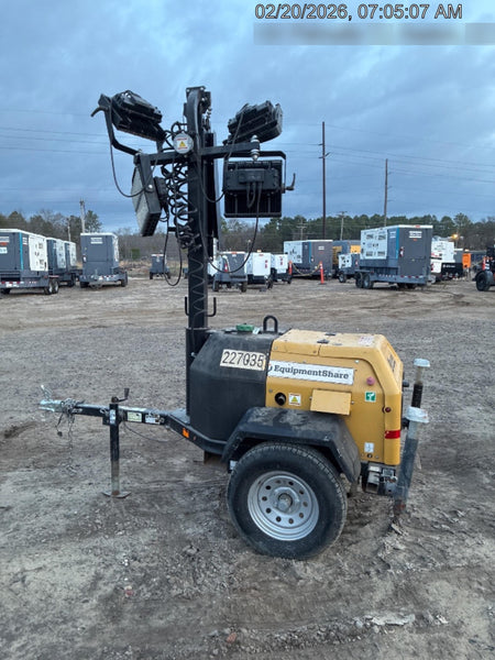 2022 Allmand NLV3GR (4) LED Light Fixture 350W, 23' Vertical Mast, 3kW Prime, Towable, Deep Sea L401, Leveling Jacks, Yanmar T4F 5.8hp