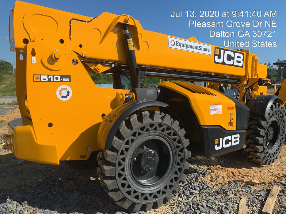 2020 JCB 510-56 Canopy, Solid Tires, Work Lights, Beacon, Aux Hydraulics, Back up Alarm, Lifting Eye, ES Decals