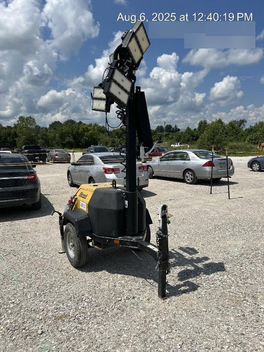 2022 Allmand NLV3GR (4) LED Light Fixture 350W, 23' Vertical Mast, 3kW Prime, Towable, Deep Sea L401, Leveling Jacks, Yanmar T4F 5.8hp