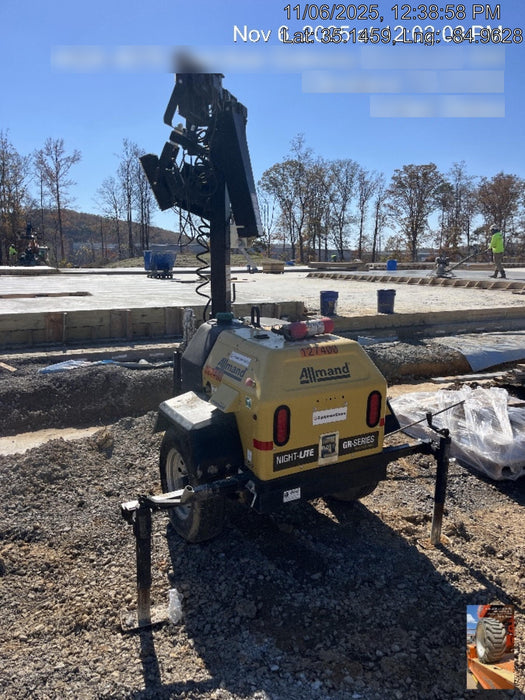 2021 Allmand NLV3GR (4) LED Light Fixture 350W, 23' Vertical Mast, 3kW Prime, Towable, Deep Sea L401, Leveling Jacks, Yanmar T4F 5.8hp