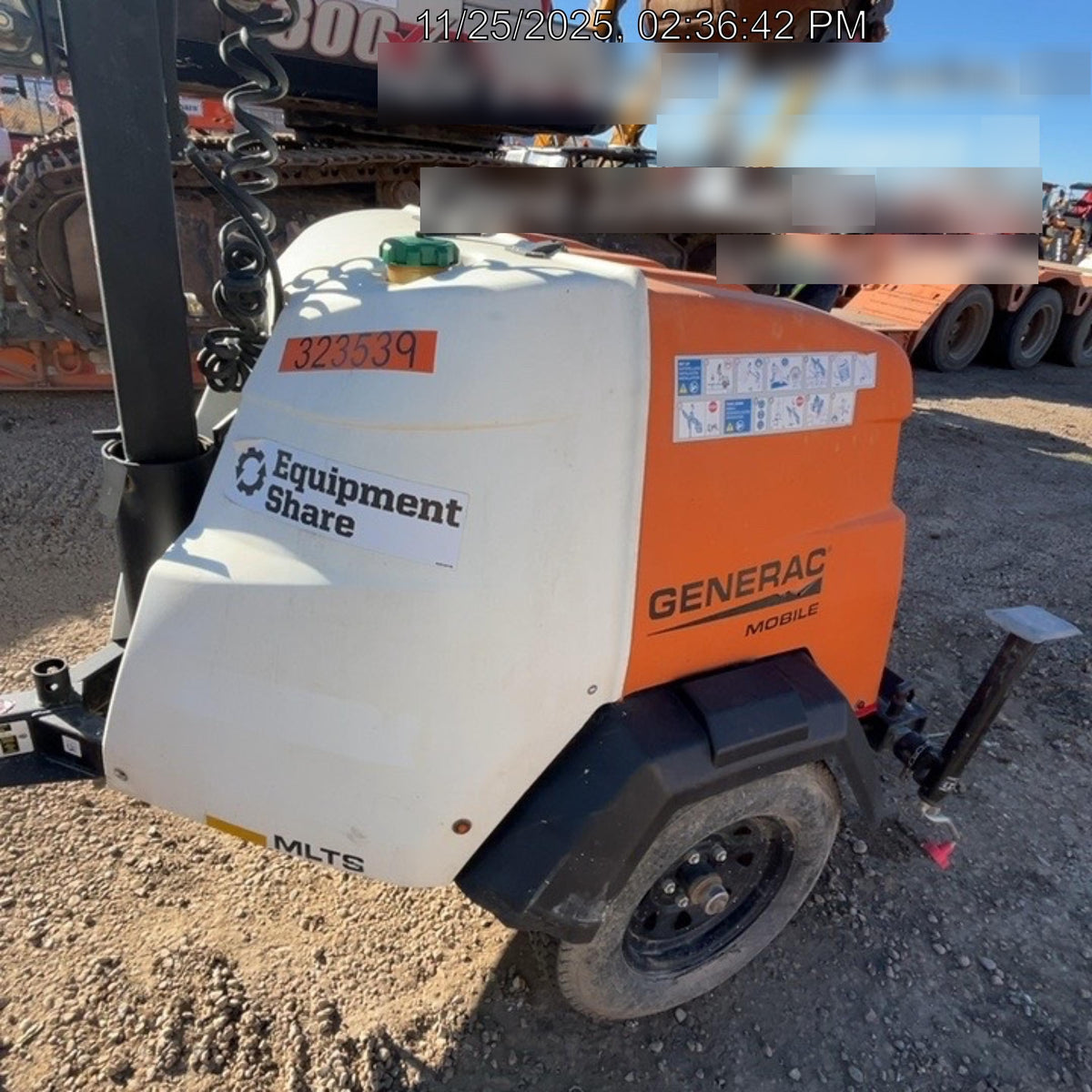 2023 Generac MLT2 Diesel, Flex Switch 120V Input, Powerzone Controller, (4) 320W LED Lights, 4kW Generator, 39.9 Gal Fuel Tank, 2" Ball, T3