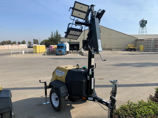 2021 Allmand NLV3GR (4) LED Light Fixture 350W, 23' Vertical Mast, 3kW Prime, Towable, Deep Sea L401, Leveling Jacks, Yanmar T4F 5.8hp