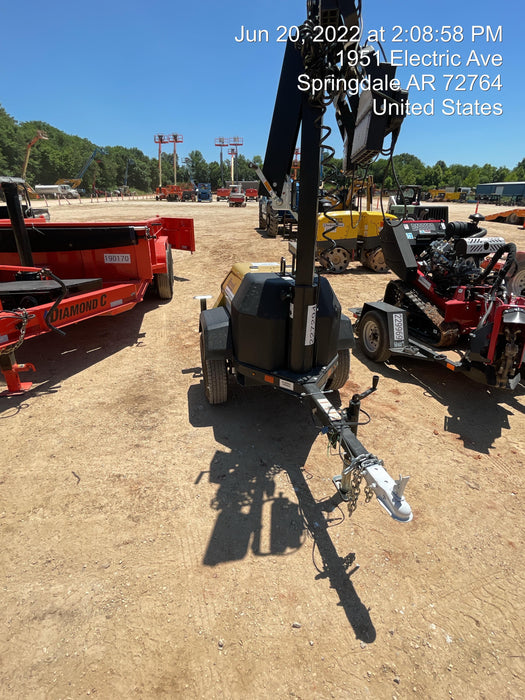 2022 Allmand NLV3GR (4) LED Light Fixture 350W, 23' Vertical Mast, 3kW Prime, Towable, Deep Sea L401, Leveling Jacks, Yanmar T4F 5.8hp