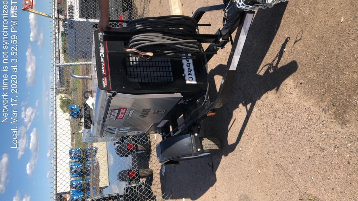 2018 Lincoln Electric Vantage 322 Welder Ready-Pak 3, Two wheel trailer, Fender and Light kit, Cable Rack