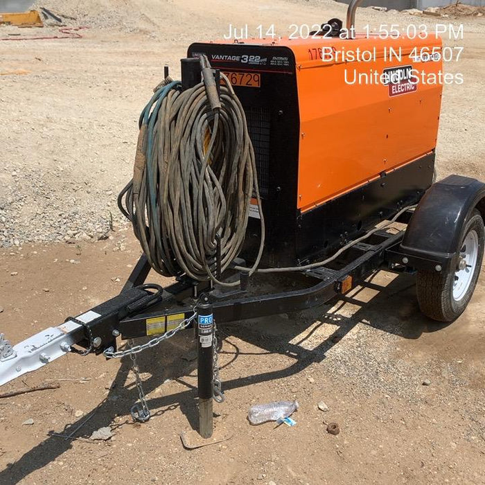 2021 Lincoln Electric Vantage 322 Vantage 322 Ready Pak 3 w/ Decals, ORANGE (includes trailer, cable rack, fender light kit) NO Telematics