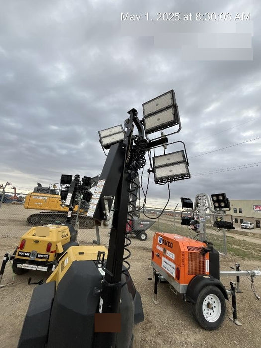 2022 Allmand NLV3GR (4) LED Light Fixture 350W, 23' Vertical Mast, 3kW Prime, Towable, ES Decals, T3