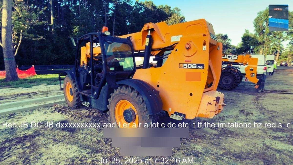 2019 JCB 506-36 Canopy, 74 HP, FF Tires, STD Worklight, Beacon, Aux Hydraulics, Lifting Eye, Back up Alarm, 48" Carriage, 48" Forks