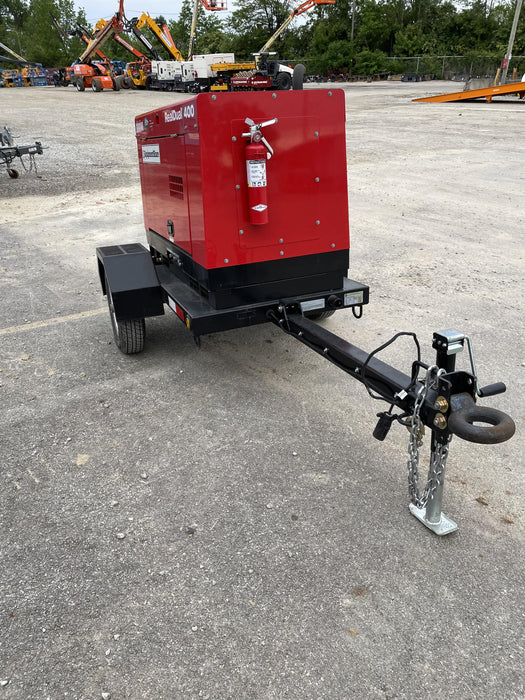 2023 Shindaiwa DGW400MDL Kubota D902 Engine, 23 HP, Dual Op Welder, Wire, Arc, Droop Stick, Tig, and CC Stick Functionality, Simulphase, 3 Phase and 1 Phase Gen Output, Single Axle NB Trlr, Slr Trckl Chrg 12V 12W, Fire Ext