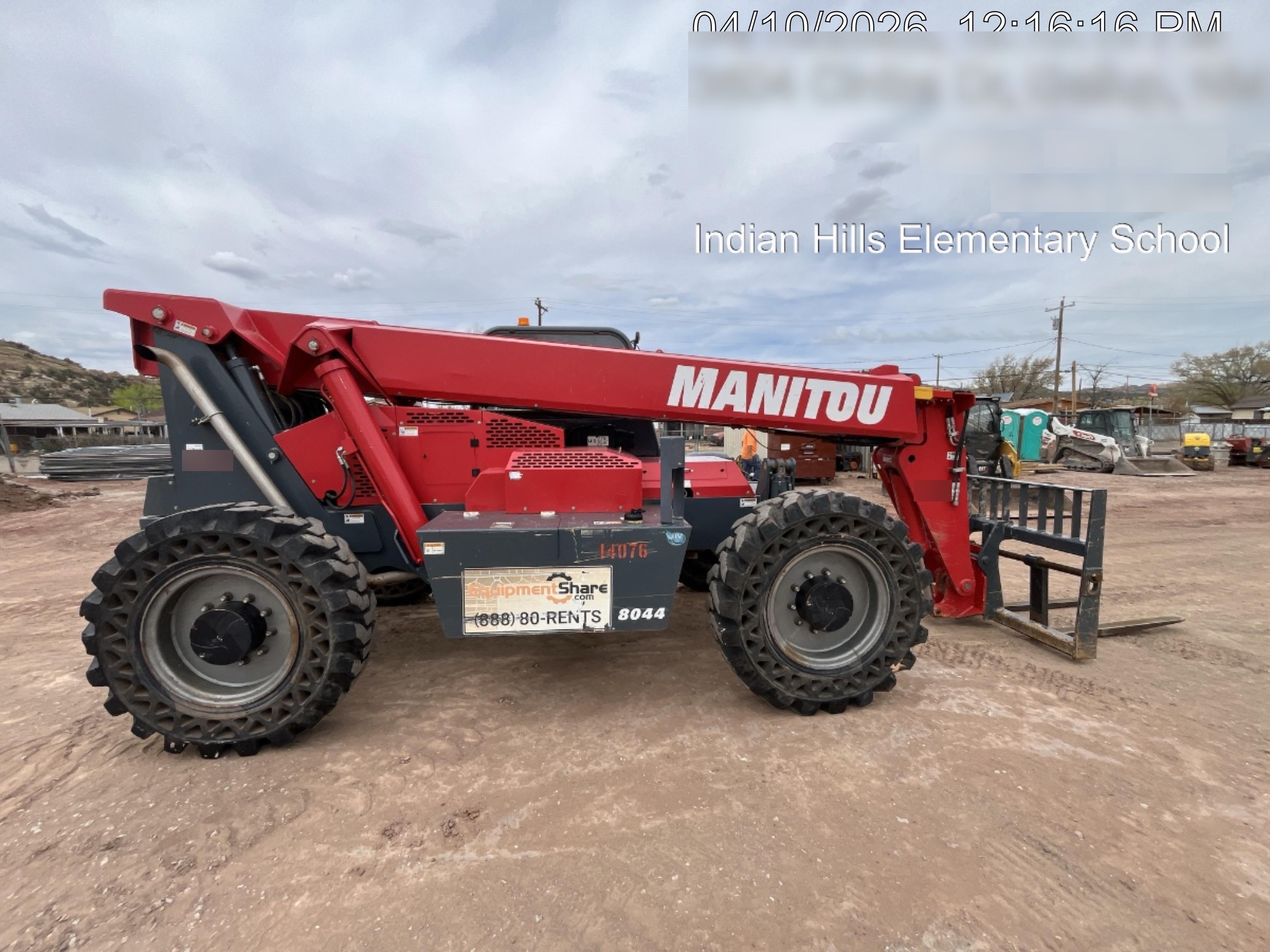 2019 Manitou MTA8044 MTA 8044 - 74 HP T4, Canopy, Worklights/Strobe, Beacon, 66" Carriage, 48" Forks, Solid Tires, Lift Hook, Aux Hydraulics