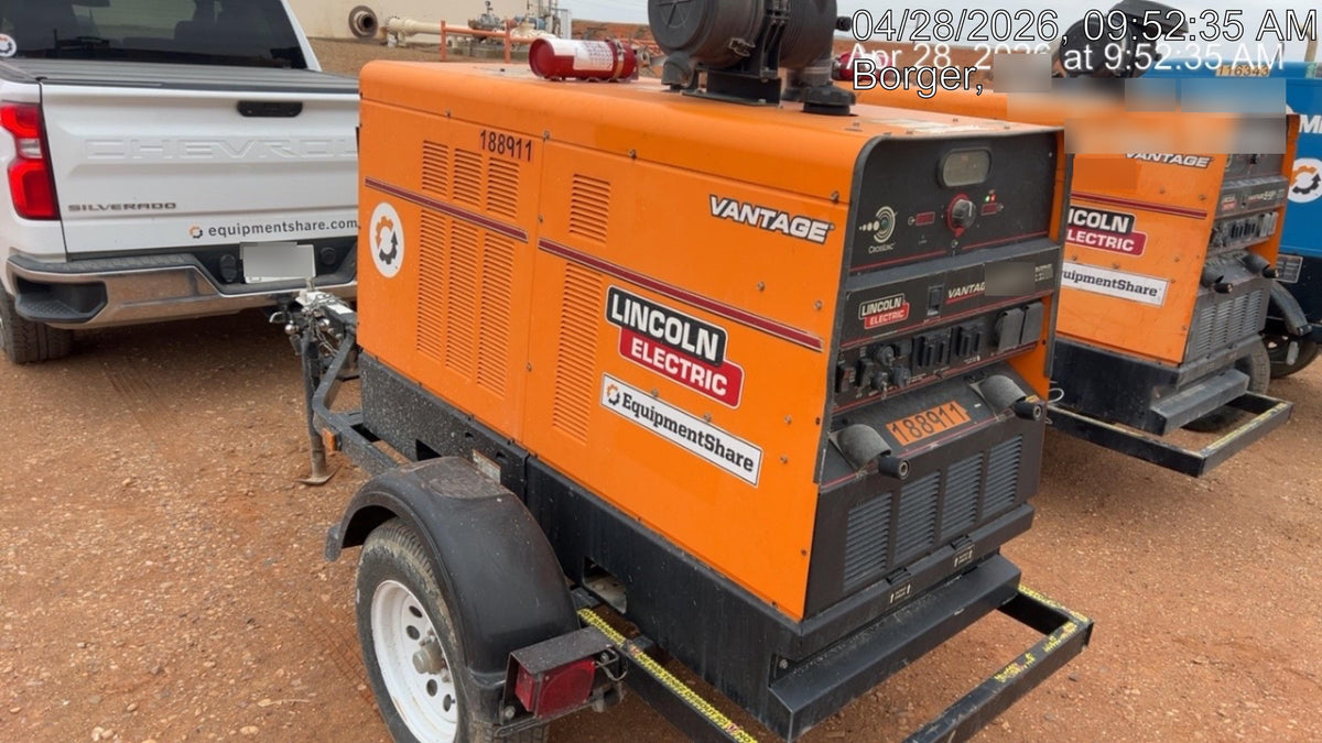 2021 Lincoln Electric Vantage 549X Ready Pak 3, ORANGE (includes trailer, cable rack, fender light kit)