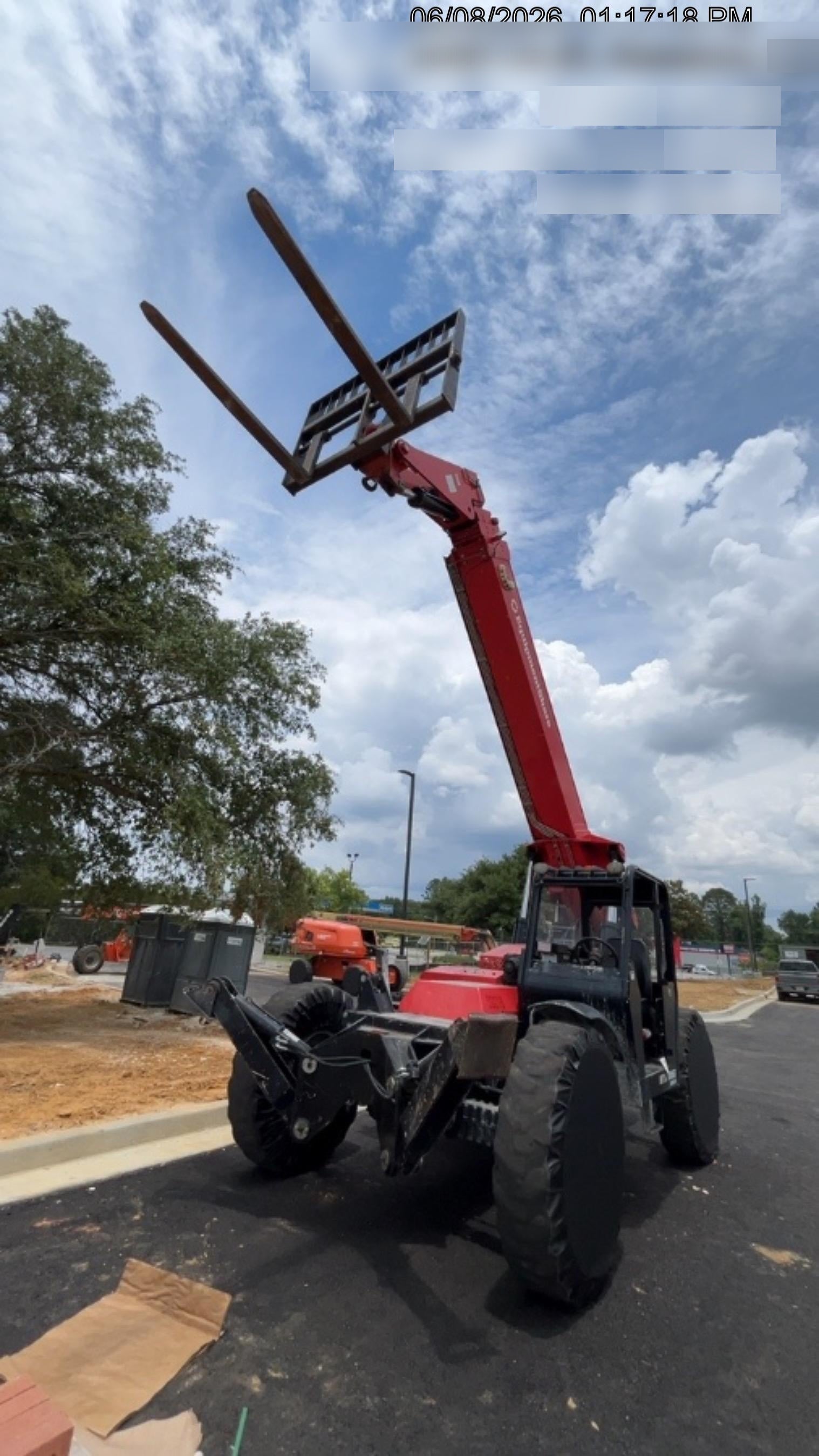 2019 Manitou MTA10055 Canopy, 120 HP, Solid Tires, Work Lights, Lift Hook, Auxiliary Hydraulics 66" Carriage and 60" Forks