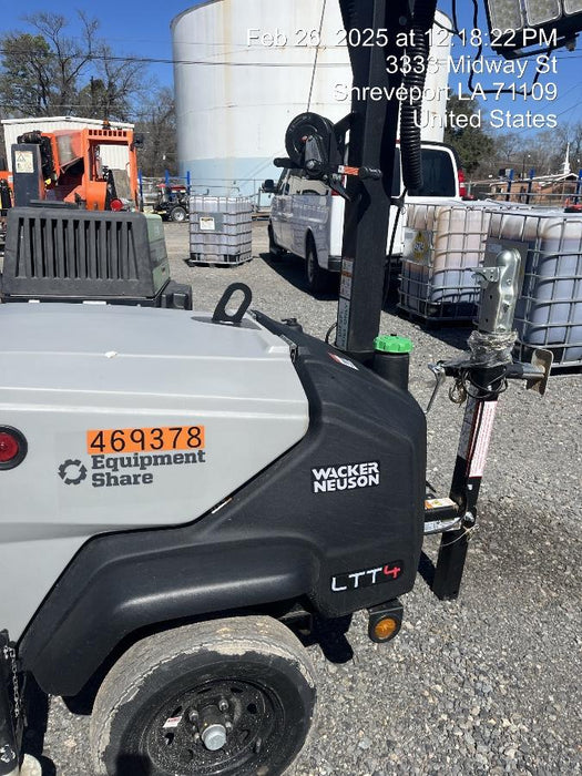 2024 Wacker Neuson LTT4 Diesel, Kohler KDW702, Deep Sea Controller, Auto Start, LED 320W, Bypass Outlet, T3