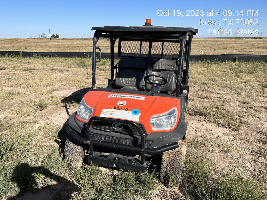 2022 Kubota RTV-X1140W-H Plastic Canopy, Windshield Acrylic Clear, LED Strobe Light, Wire Harness Kit, Back up Alarm