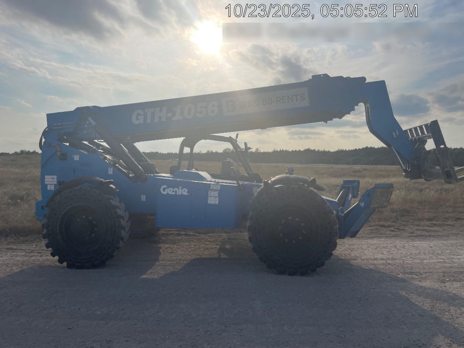 2019 Genie GTH-1056 Canopy, Solid RT Tires, LED Work Lights, Beacon 60" QA Carriage, 60" Forks