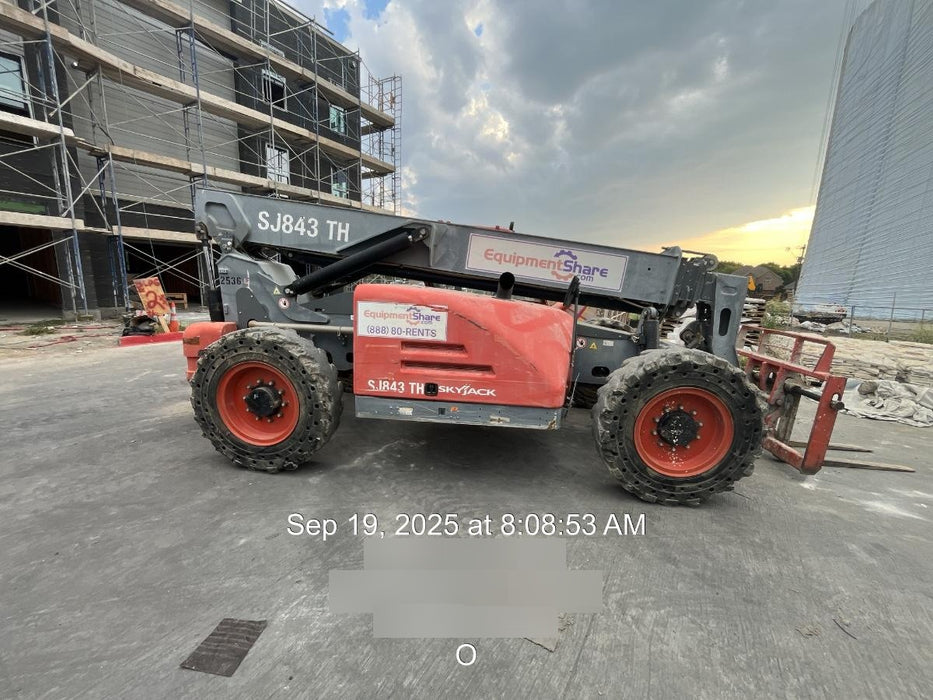 2016 Skyjack SJ843 TH 60" Carriage, Solid Tires, Open ROPS