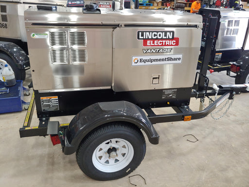 2019 Lincoln Electric Vantage 322 Ready-Pak 3, Two Wheel Trailer, Fender and Light Kit, Cable Rack