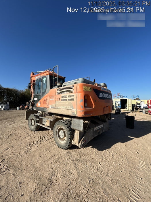 2019 Doosan DX210WE-5 Standard Wheeled Excavator, Hydraulic Quick Coupler