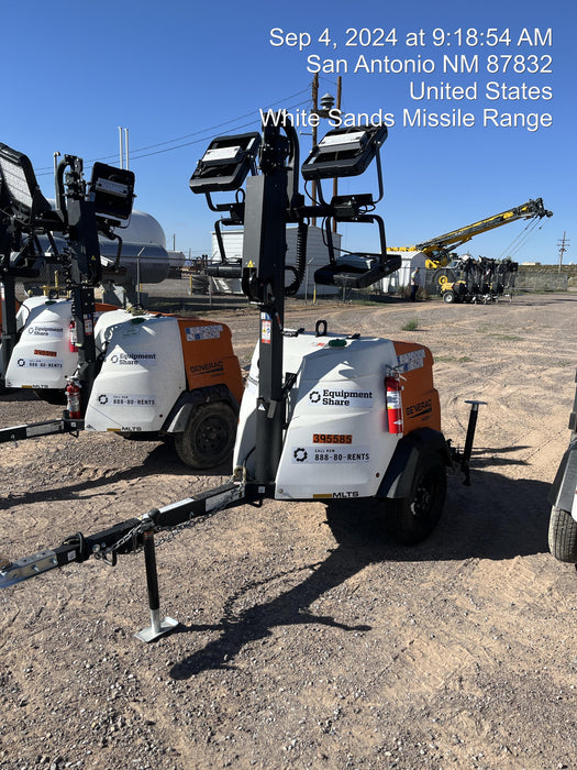 2024 Generac MLT2 Diesel, Flex Switch 120V Input, Powerzone Controller, 
(4) 320W LED Lights, 4kW Generator, 39.9 Gal Fuel Tank, 2" Ball, T3