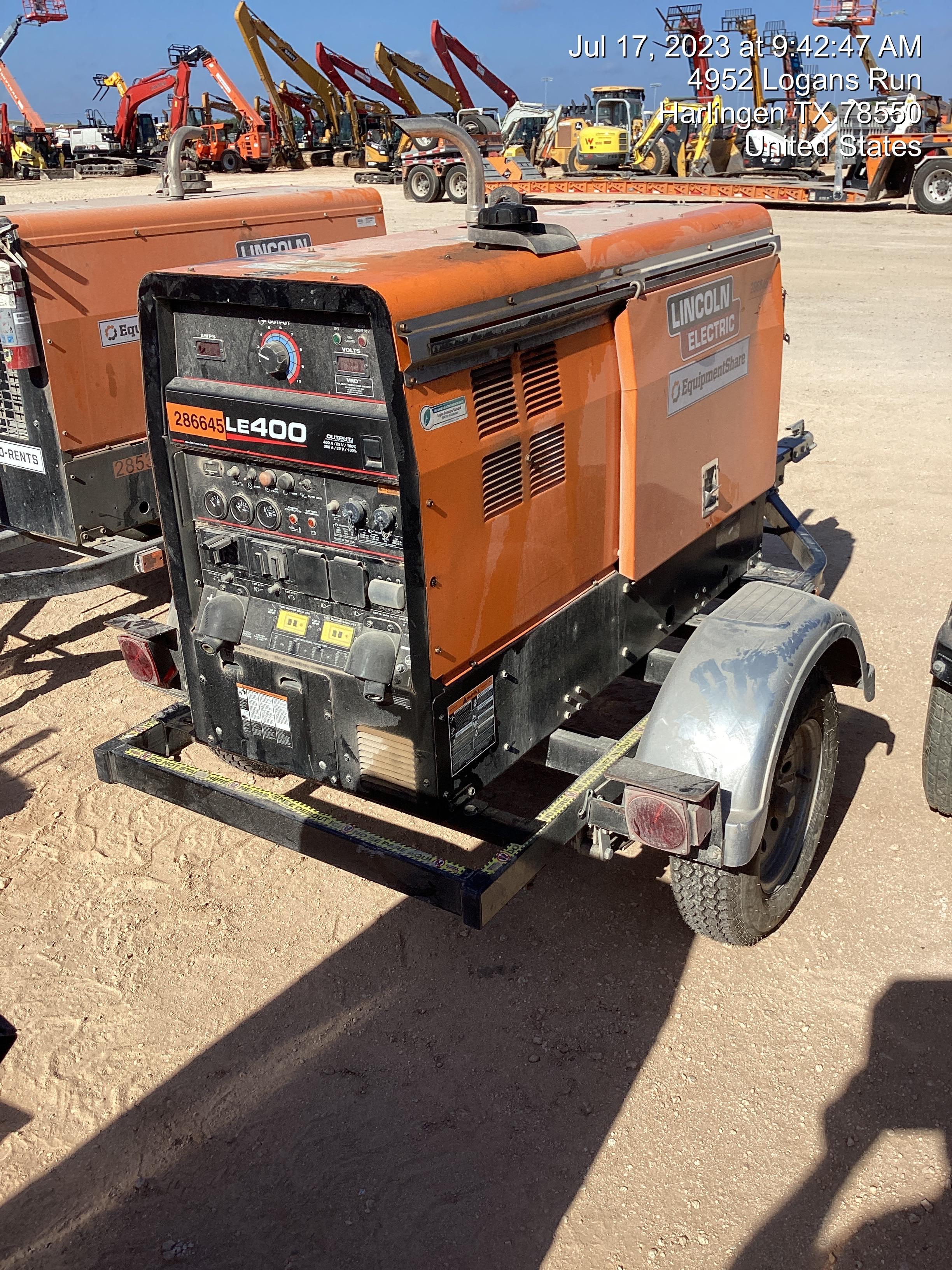 2022 Lincoln Electric LE400 Kubota V1505, Trlr, Cable Rack, Light Kit, ES Decals, T3