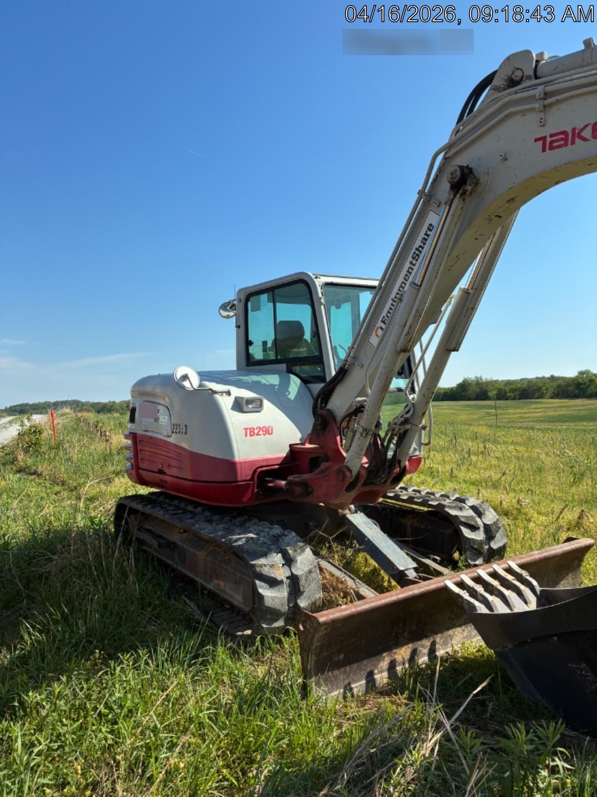 2019 Takeuchi TB290 Takeuchi TB290 Cab/Heat/AC w/Rubber Tracks, Auxiliary Hydraulics, Dozer Blade, Manual QC, 18/24/36" Buckets, Hydraulic Thumb Installed