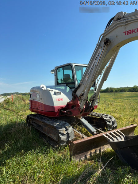 2019 Takeuchi TB290 Takeuchi TB290 Cab/Heat/AC w/Rubber Tracks, Auxiliary Hydraulics, Dozer Blade, Manual QC, 18/24/36" Buckets, Hydraulic Thumb Installed