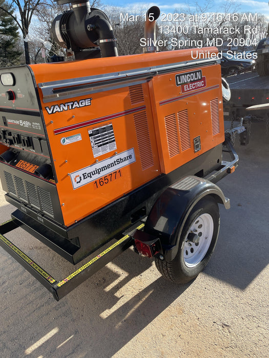 2021 Lincoln Electric Vantage 549X Ready Pak 3, ORANGE (includes trailer, cable rack, fender light kit)