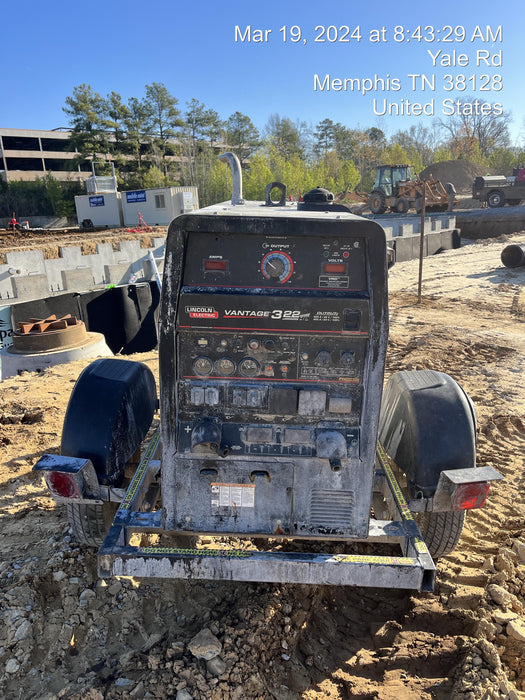 2019 Lincoln Electric Vantage 322 Lincoln Vantage 322 Welder w/Trailer, Light Kit, Cable Rack
