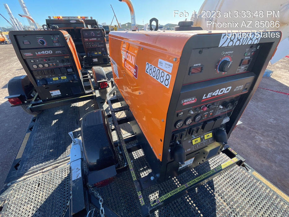 2023 Lincoln Electric LE400 Kubota V1505, Trlr, Cable Rack, Light Kit, ES Decals, T3