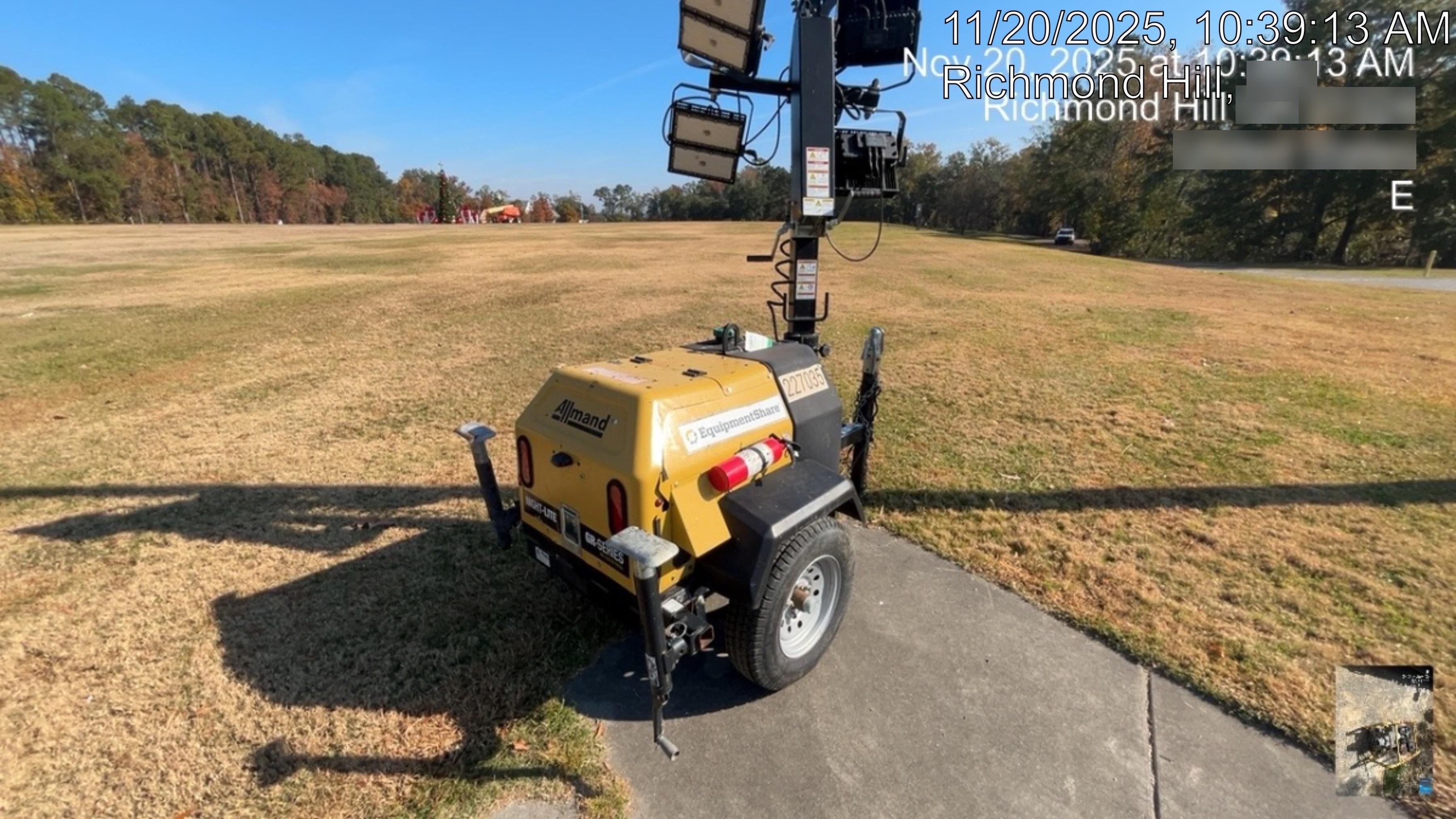 2022 Allmand NLV3GR (4) LED Light Fixture 350W, 23' Vertical Mast, 3kW Prime, Towable, Deep Sea L401, Leveling Jacks, Yanmar T4F 5.8hp