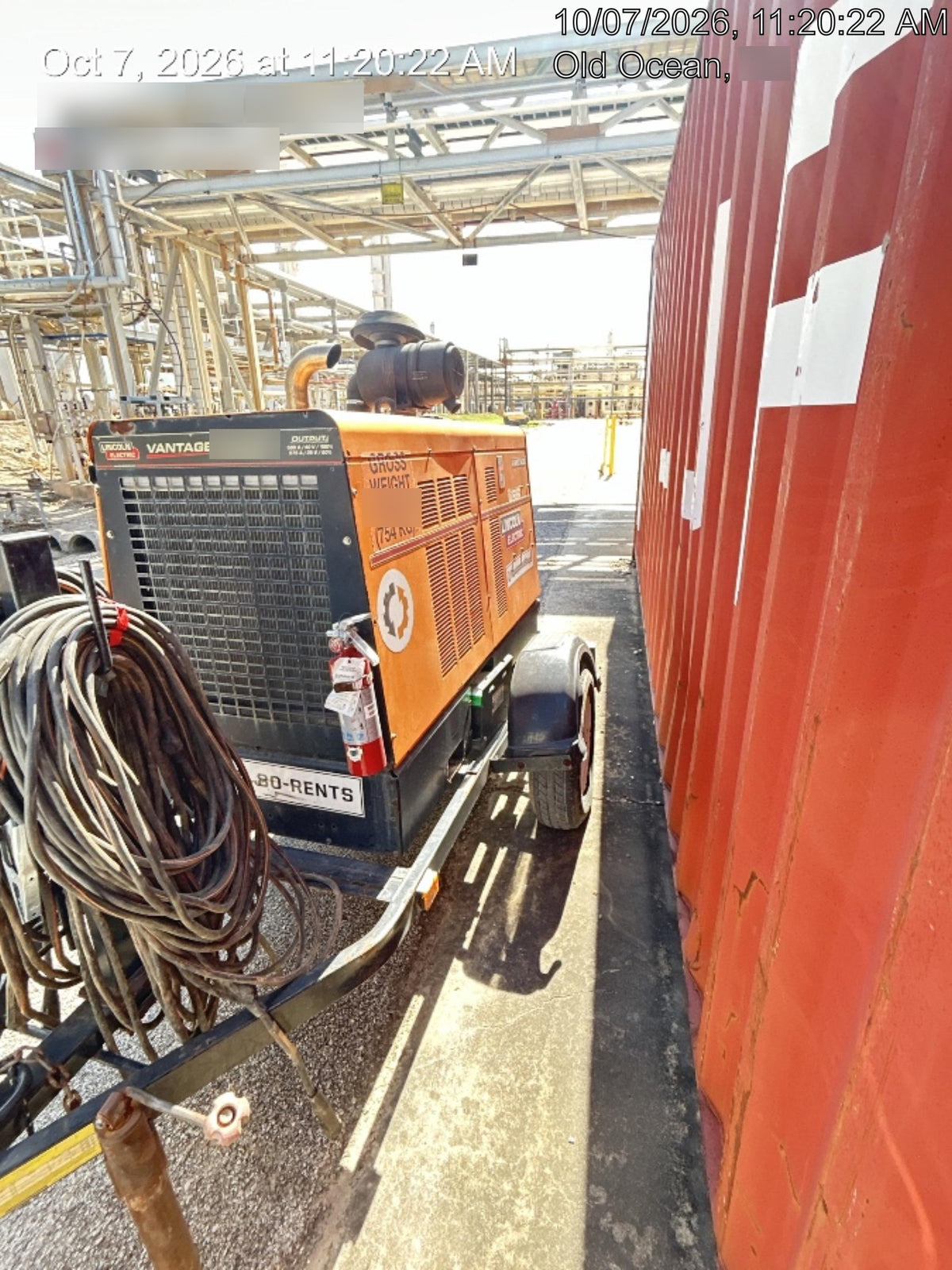 2021 Lincoln Electric Vantage 549X Ready Pak 3, ORANGE (includes trailer, cable rack, fender light kit)