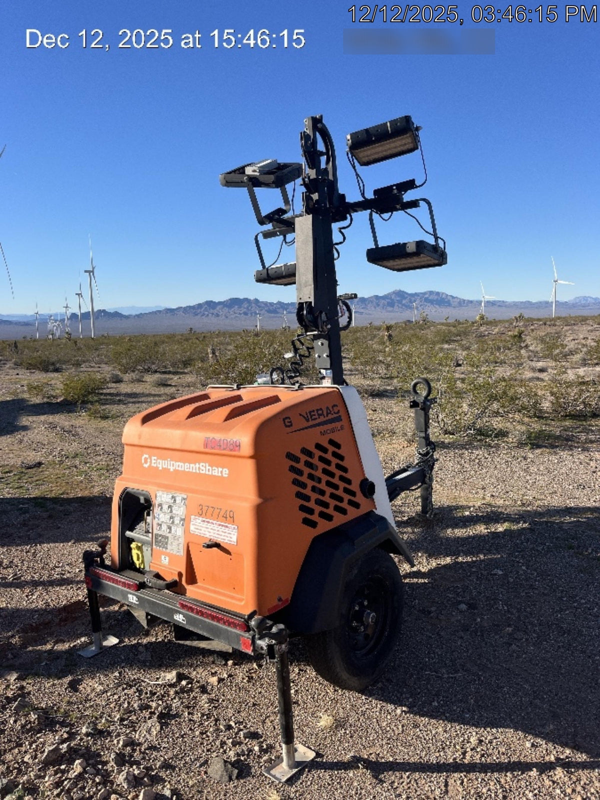 2023 Generac MLT2 Diesel, Flex Switch 120V Input, Powerzone Controller, 
(4) 320W LED Lights, 4kW Generator, 39.9 Gal Fuel Tank, 2" Ball, T3