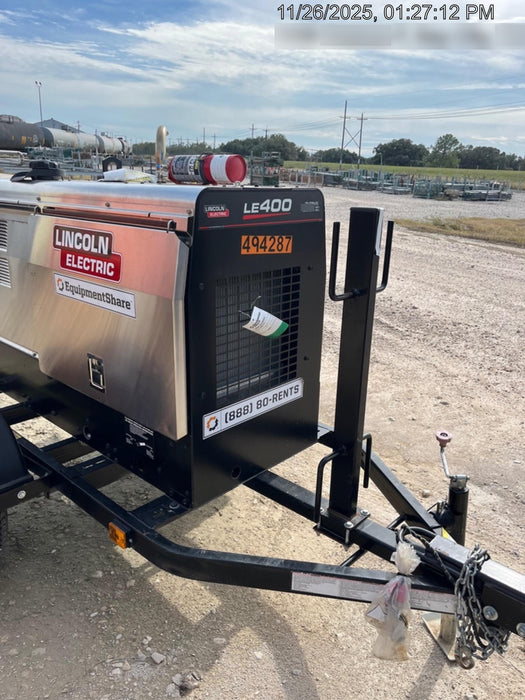 2025 Lincoln Electric LE400 Diesel, Kubota V1505, 22 HP, Trlr, Cable Rack, Light Kit, ES Decals, T3