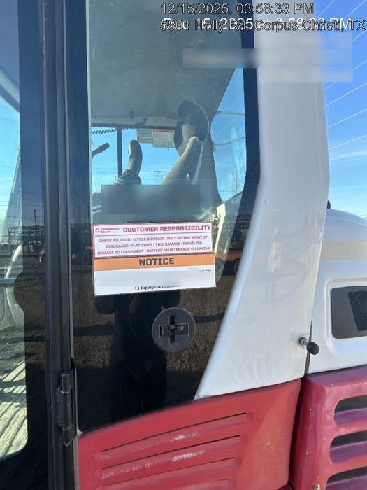 2019 Takeuchi TB290 Cab/Heat/AC w/Rubber Tracks, Auxiliary Hydraulics, Dozer Blade, Manual QC, 18/24/36" Buckets, Hydraulic Thumb Installed