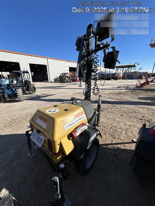 2022 Allmand NLV3GR (4) LED Light Fixture 350W, 23' Vertical Mast, 3kW Prime, Towable, Deep Sea L401, Leveling Jacks, Yanmar T4F 5.8hp