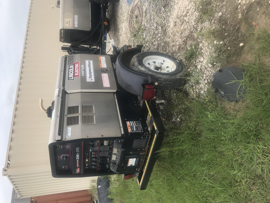 2019 Lincoln Electric Vantage 322 Welder Ready-Pak 3, Two wheel trailer, Fender and Light kit, Cable Rack