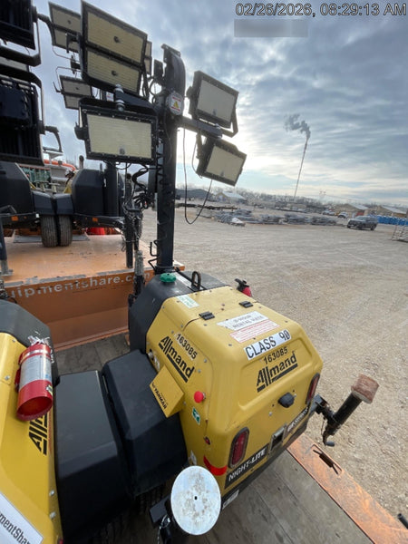2021 Allmand NLV3GR (4) LED Light Fixture 350W, 23' Vertical Mast, 3kW Prime, Towable, Deep Sea L401, Leveling Jacks, Yanmar T4F 5.8hp