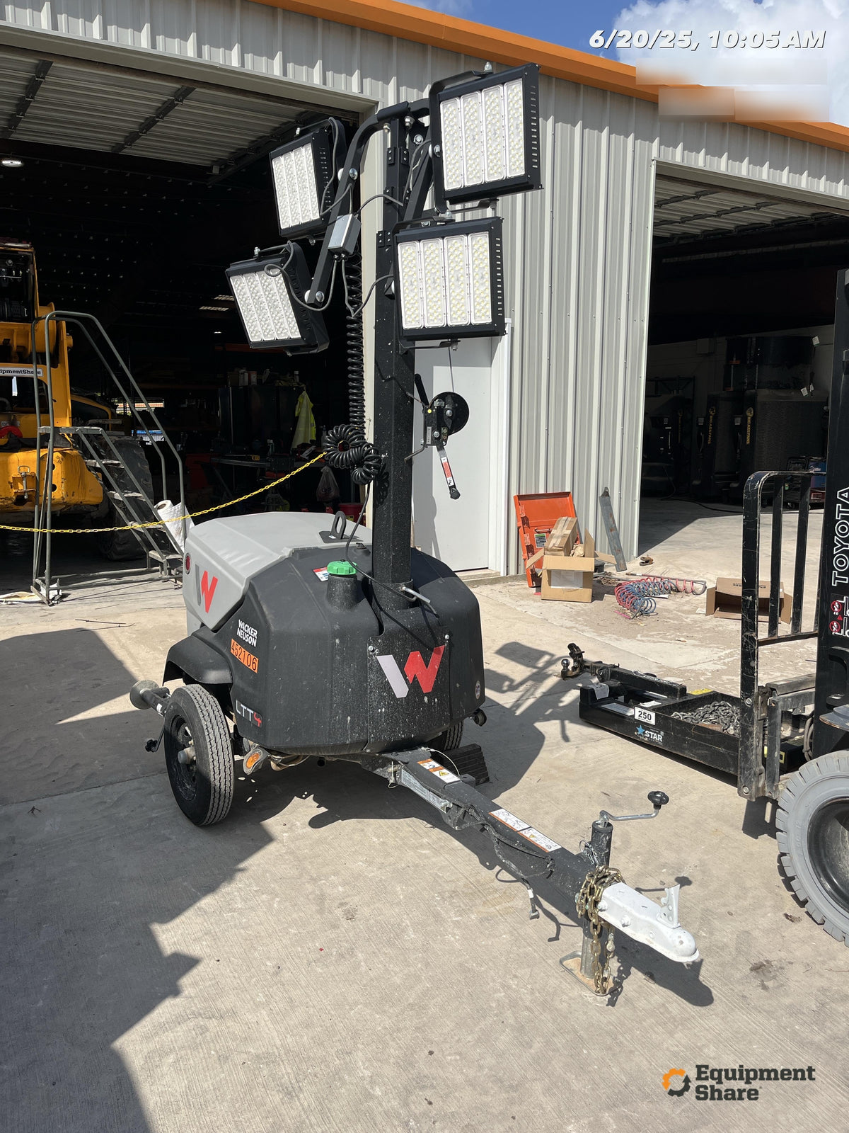 2024 Wacker Neuson LTT4 Diesel, Kohler KDW702, Deep Sea Controller, Auto Start, LED 320W, Bypass Outlet, T3