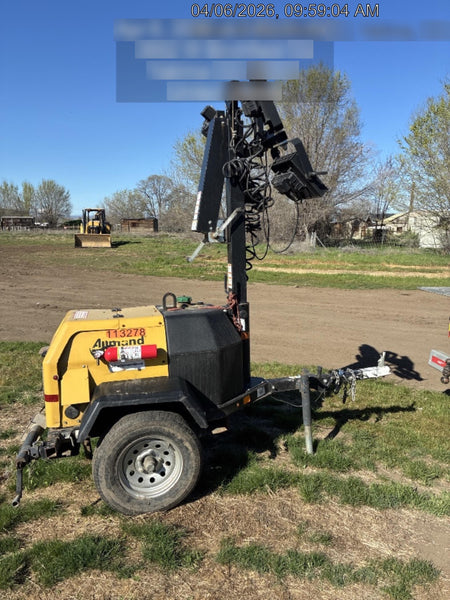 2020 Allmand NLV3GR (4) LED Light Fixture 350W, 23' Vertical Mast, 3kW Prime, Towable, Deep Sea L401, Leveling Jacks, Yanmar T4F 5.8hp