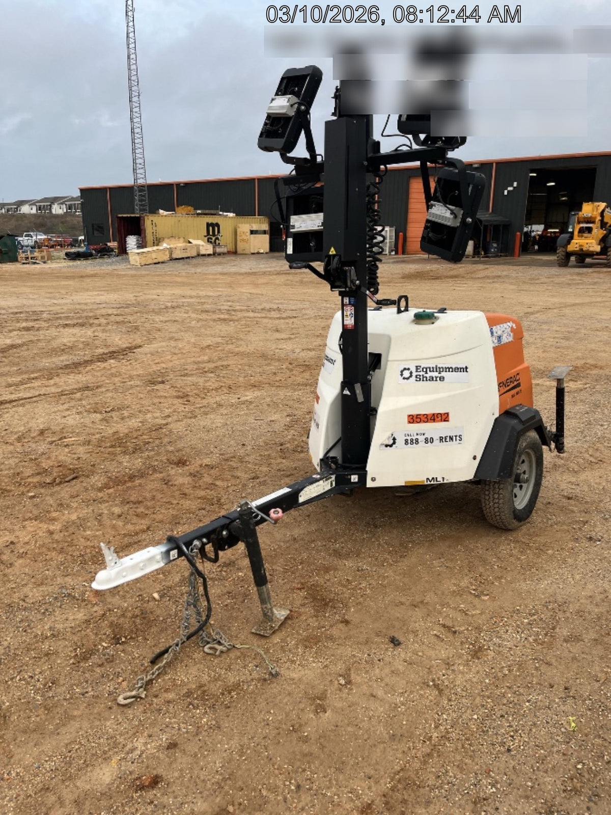 2023 Generac MLT2 Diesel, Flex Switch 120V Input, Powerzone Controller, (4) 320W LED Lights, 4kW Generator, 39.9 Gal Fuel Tank, 2" Ball, T3
