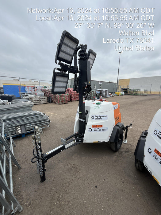 2024 Generac MLT2 Diesel, Flex Switch 120V Input, Powerzone Controller, 
(4) 320W LED Lights, 4kW Generator, 39.9 Gal Fuel Tank, 2" Ball, T3